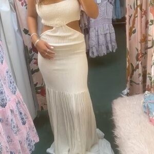 Jen's Pirate Booty Coral Canal Maxi Dress - White